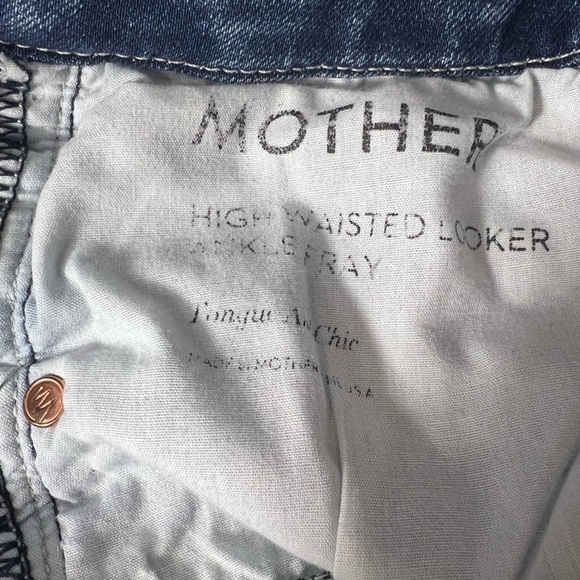 Mother Denim 29 high waisted looker ankle fray skinny Jeans stretch blue - Picture 13 of 15